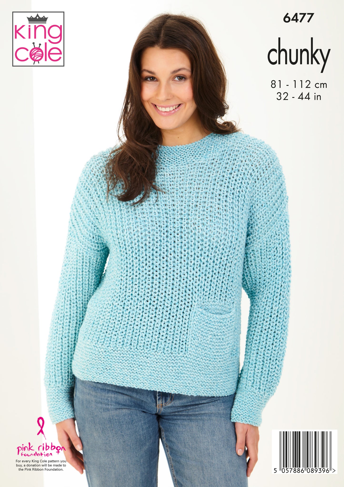 King Cole Pattern 6477 - Cardigan & Sweater knitted in Simply Denim Chunky