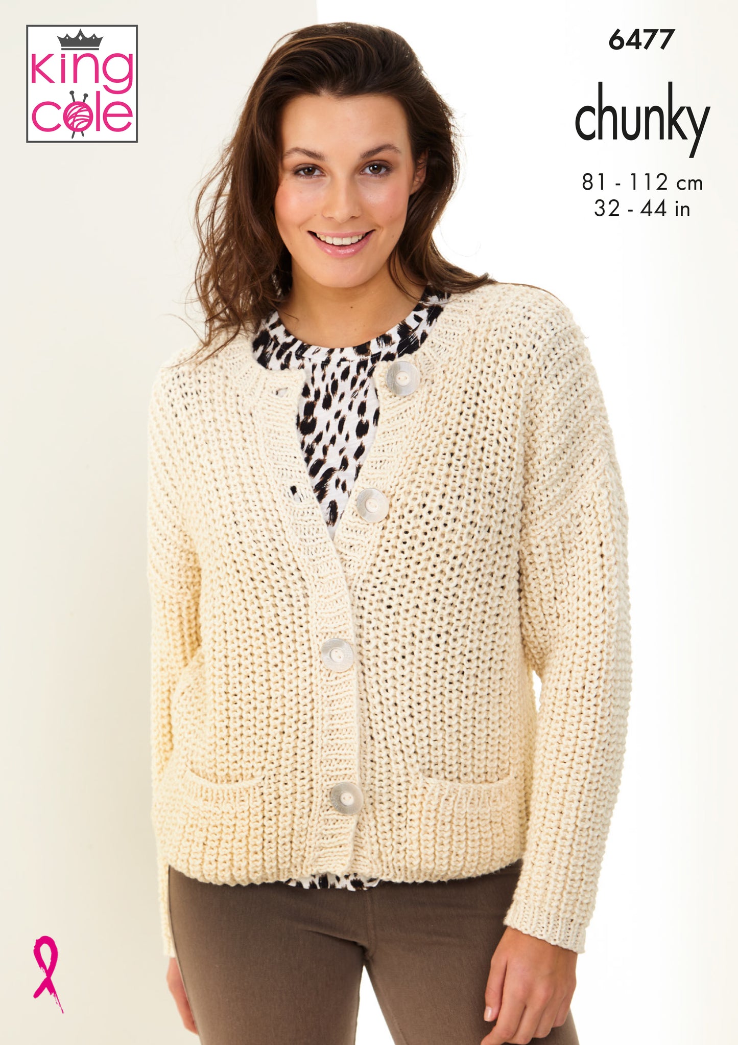 King Cole Pattern 6477 - Cardigan & Sweater knitted in Simply Denim Chunky
