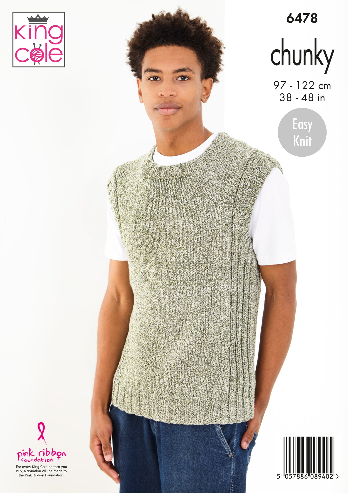 King Cole Pattern 6478 - Sweater & Slipover knitted in Simply Denim Chunky