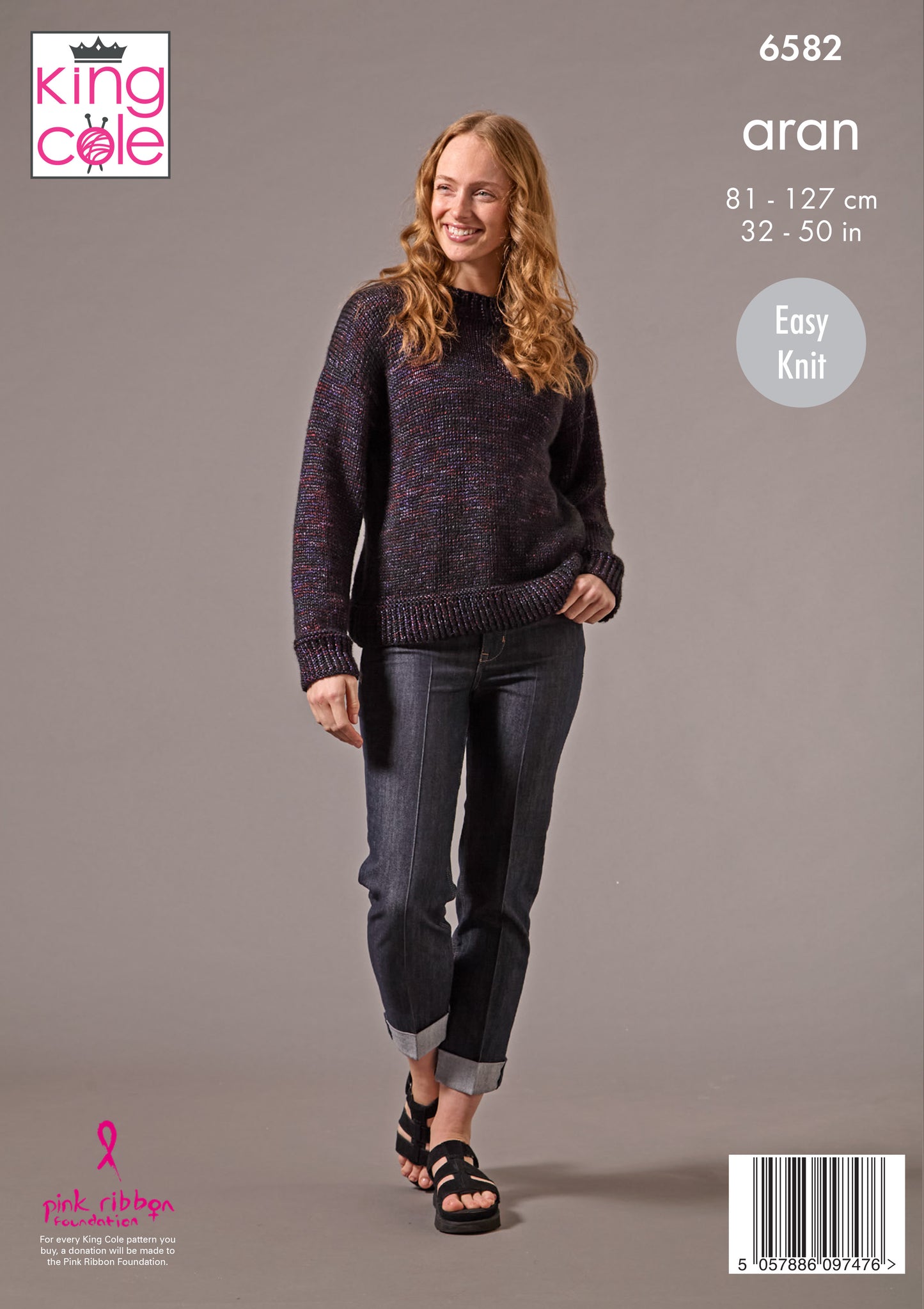 King Cole Pattern 6582 - Sweaters knitted in Firefly Aran