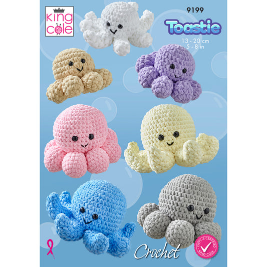 King Cole 9199 - Cute Octopus crocheted in Toastie