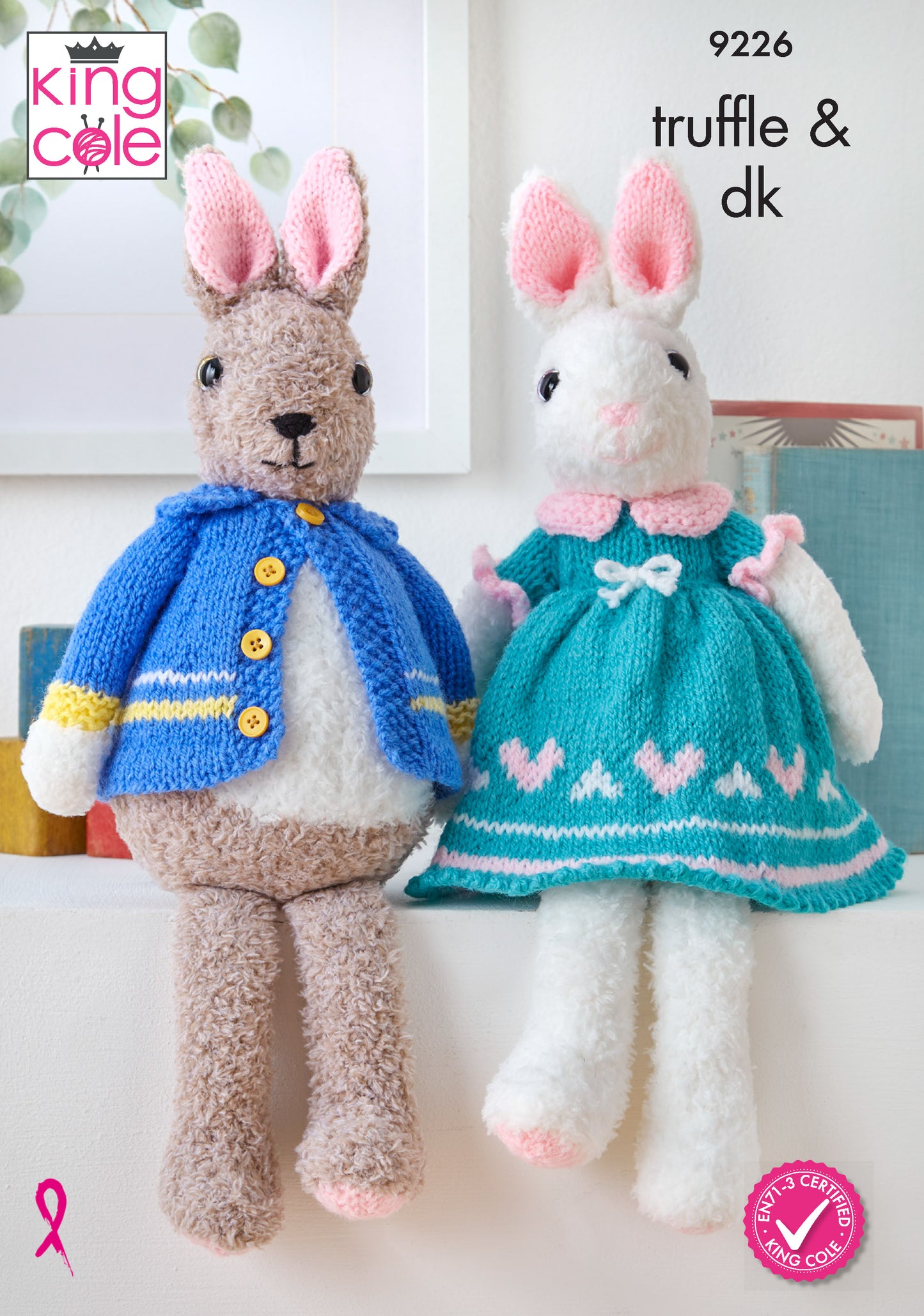King Cole Pattern 9226 - Bunnies knitted in Truffle and Big Value DK 50g