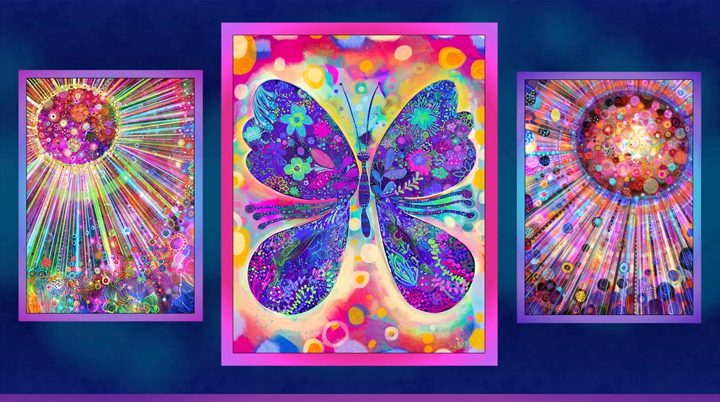 Color Burst Panel - Color Burst Cotton Print Fabric - per panel