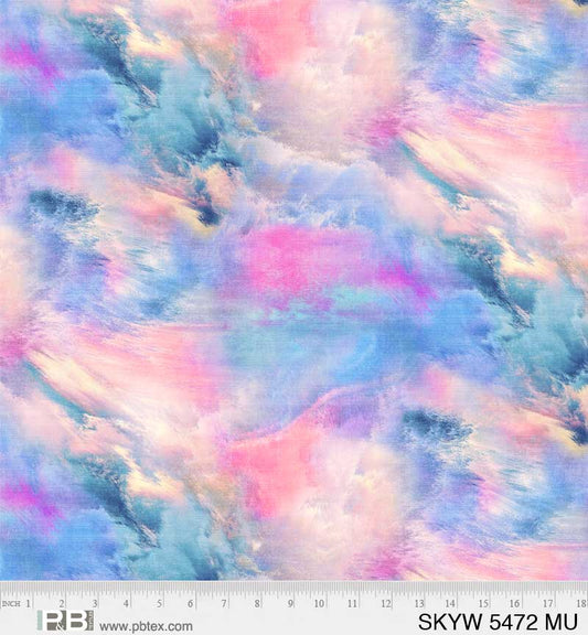 Sky - 108" Quilt Backing - P&B Textiles Cotton Print Fabric - per half metre