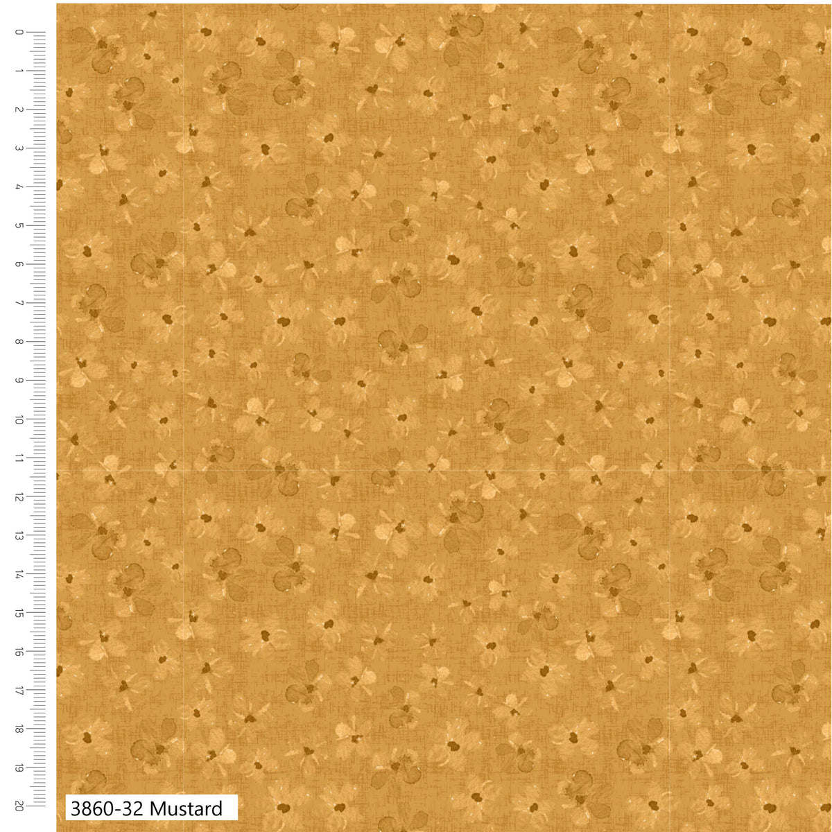 Mustard - Petal Palette Blender Cotton Print Fabric - per half metre