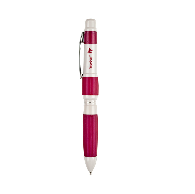 White/Black/Pink - Sewline Trio Colour Erasable Fabric Pencil