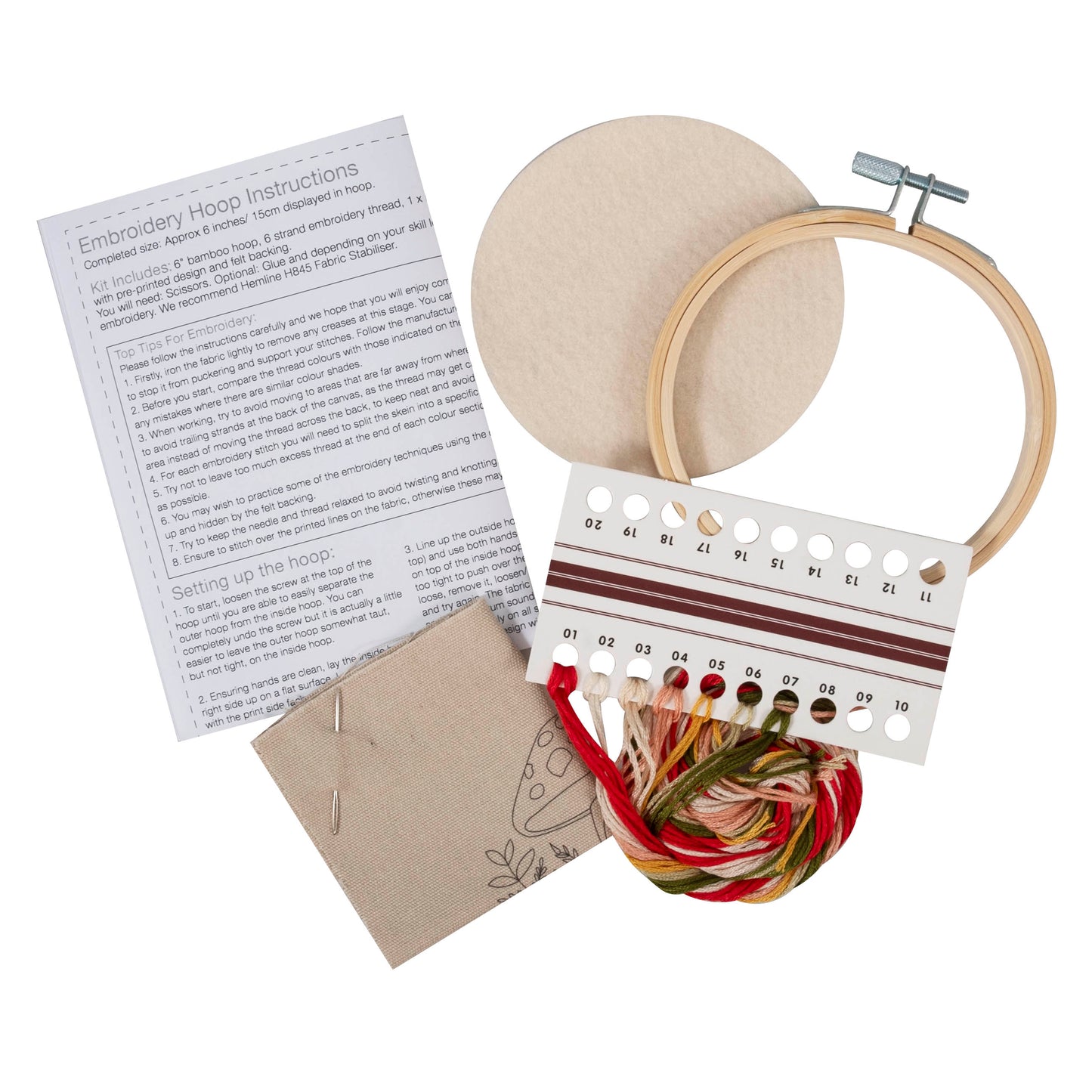 Woodland - Mini Embroidery Kit with Hoop