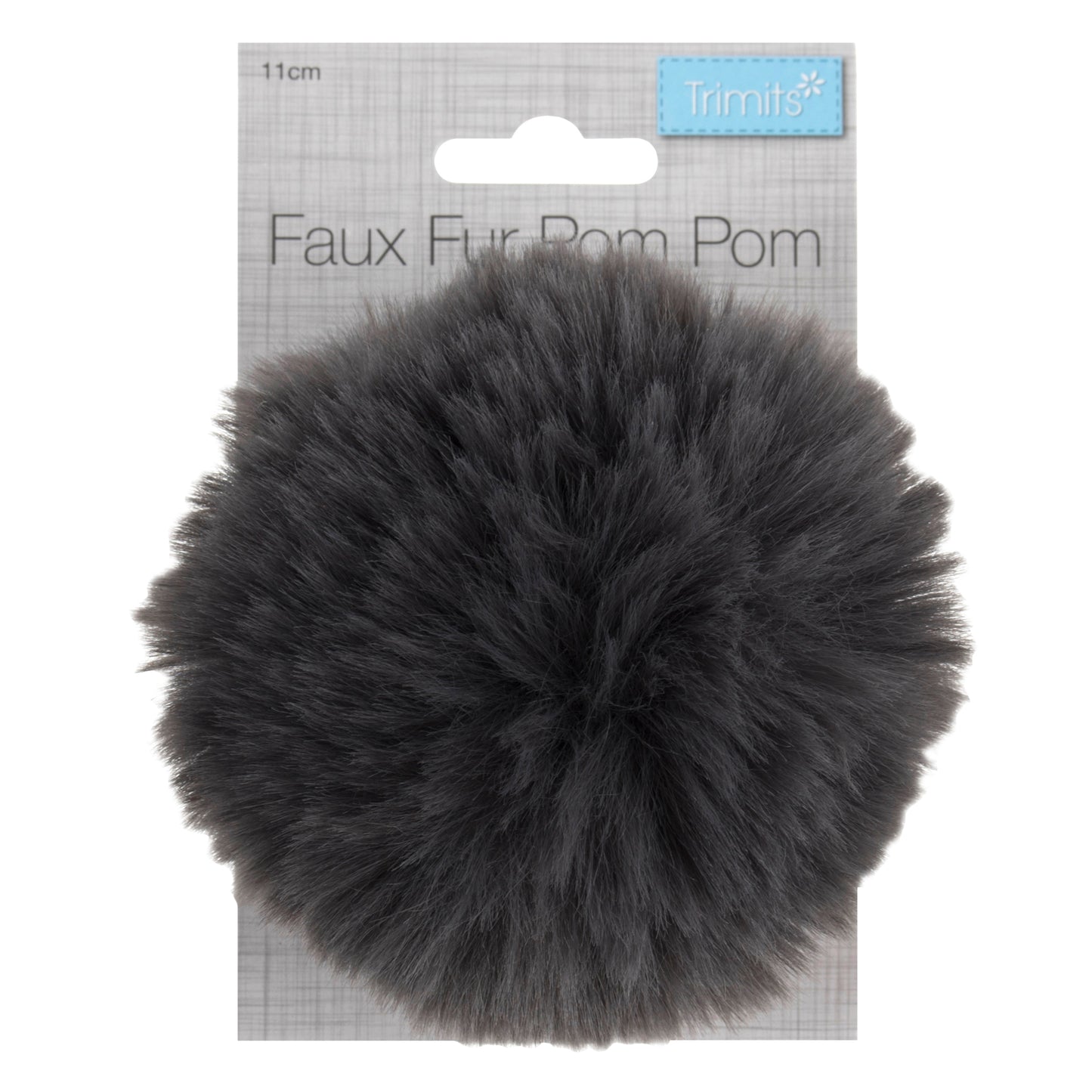 Grey - Faux Fur Pom Pom