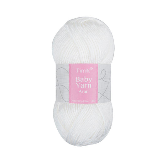 White - Trimits Baby Aran 100g