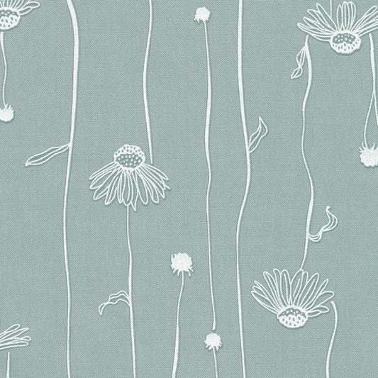 Daisy Vine Shadow - Wishwell: Alabaster Hues Cotton Print Fabric - per half metre