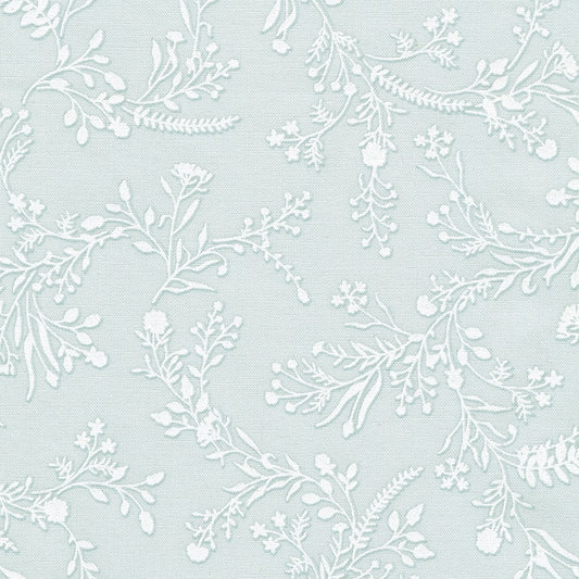 Leafy Vine Mist - Wishwell: Alabaster Hues Cotton Print Fabric - per half metre