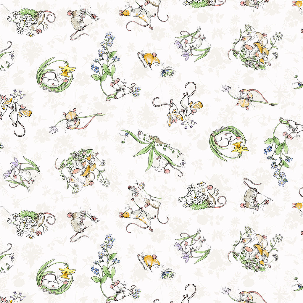 Mouseplay Tossed Scenes - Mouseplay Cotton Print Fabric - per half metre