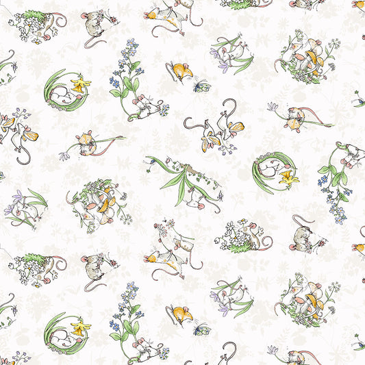 Mouseplay Tossed Scenes - Mouseplay Cotton Print Fabric - per half metre