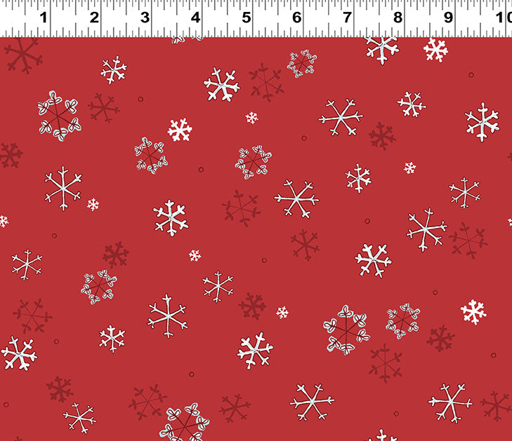 Snowflakes on Light Red - Guess How Much I Love You 2026 Cotton Print Fabric - per half metre