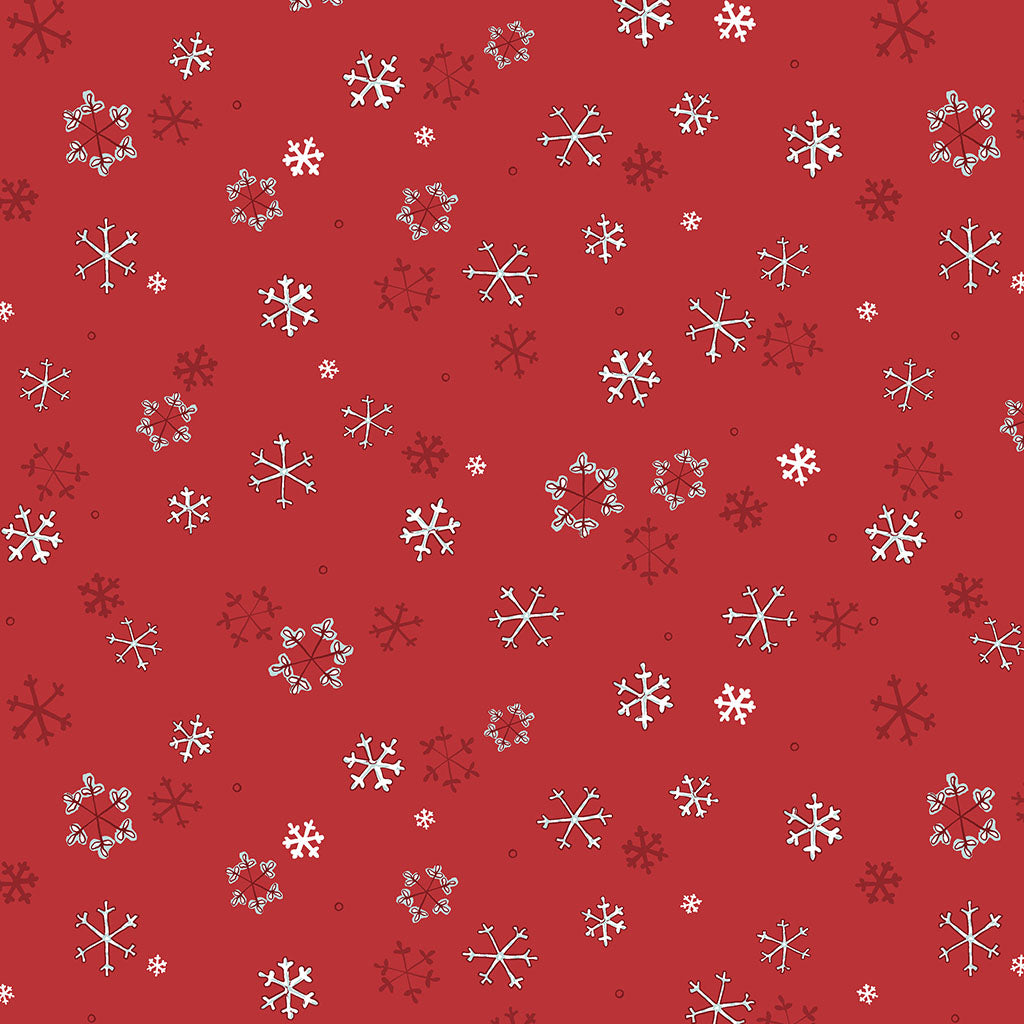 Snowflakes on Light Red - Guess How Much I Love You 2026 Cotton Print Fabric - per half metre