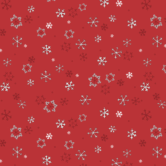 Snowflakes on Light Red - Guess How Much I Love You 2026 Cotton Print Fabric - per half metre