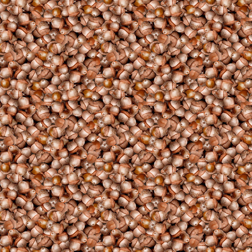Acorns - Light Brown - The Secret Life of Squirrels IV Cotton Print Fabric - per half metre