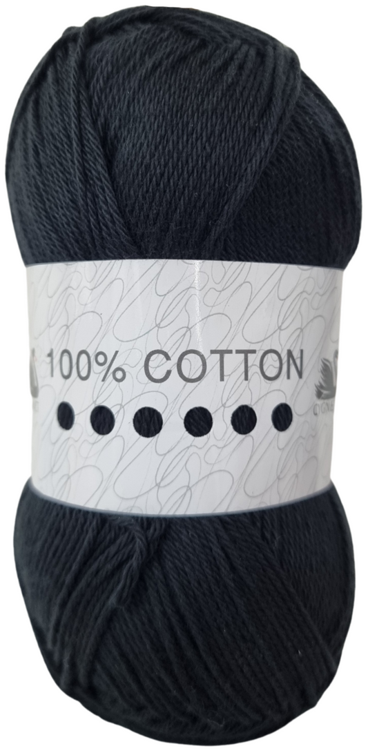 Black - 100% Cotton - Cygnet Yarn