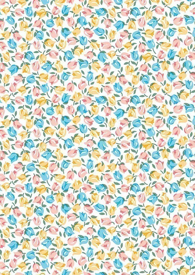 Tiny Tulips - London Parks Cotton Print Fabric - per half metre