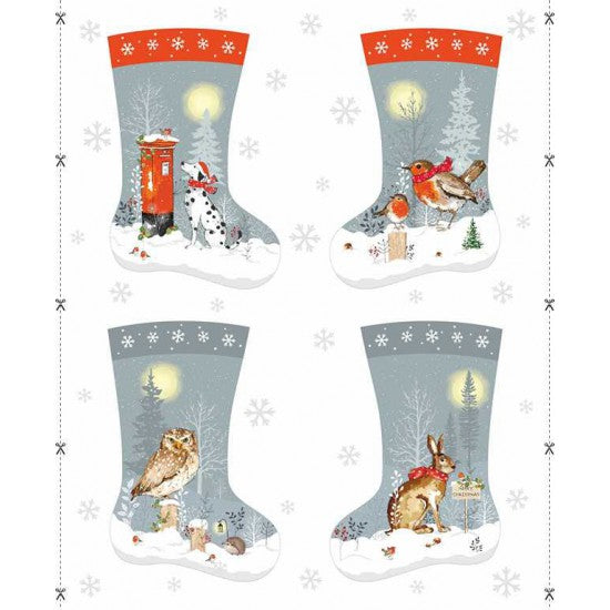 Stocking - Winter Moon Cotton Print Fabric - per panel