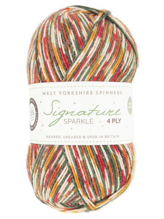 Yuletide 1208 - Signature Sparkle 4ply Yarn - West Yorkshire Spinners