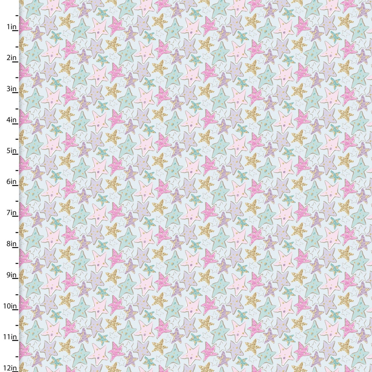 Unicorn Sparkle Fabric Collection - Stars - per half metre