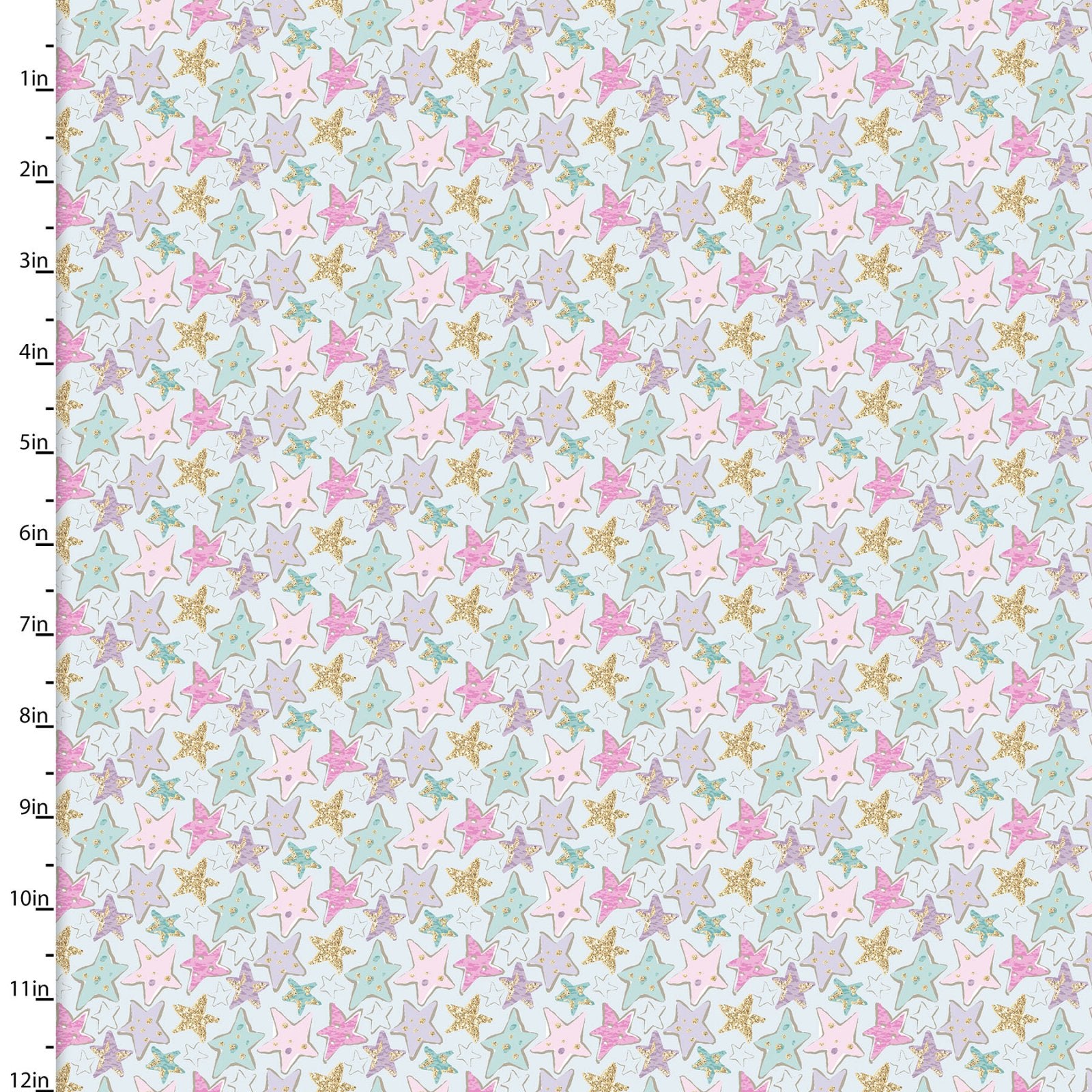 Unicorn Sparkle Fabric Collection - Stars - per half metre