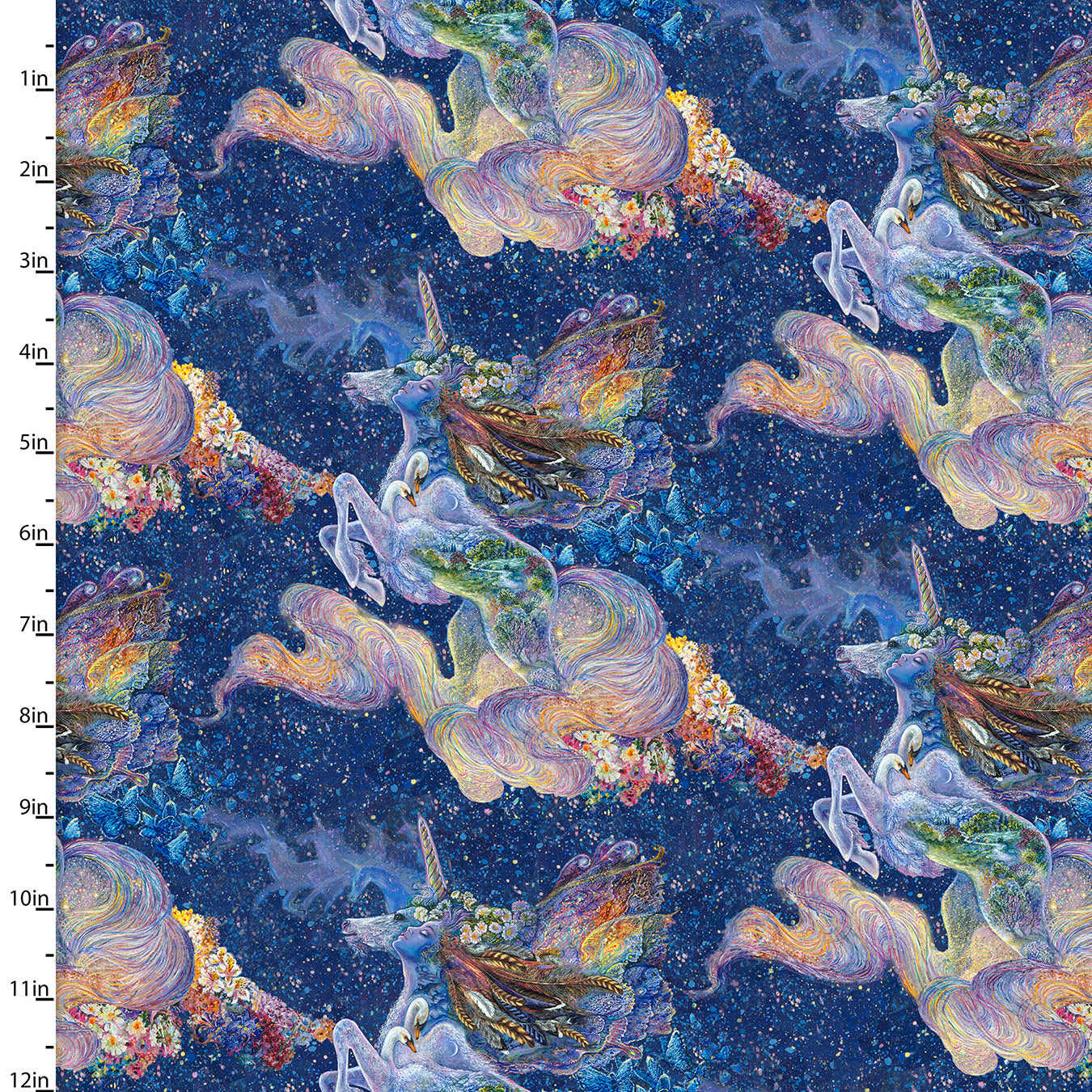 Celestial Journey Cotton Print - Unicorns - per half metre