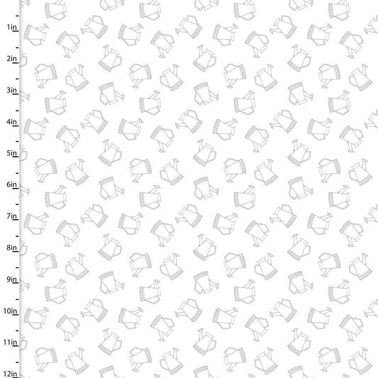 Feed the Bees Cotton Print - White Pitcher