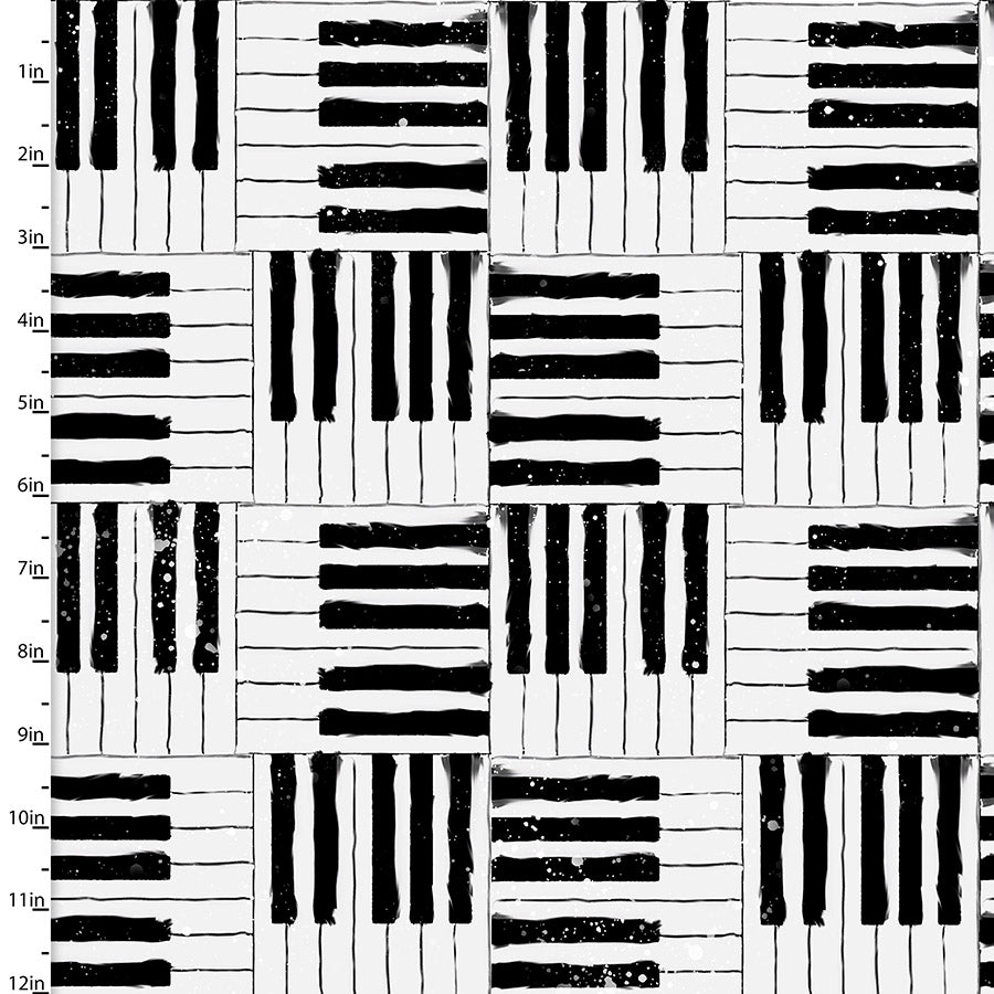 Rhythm and Hues Cotton Print - Piano Keys