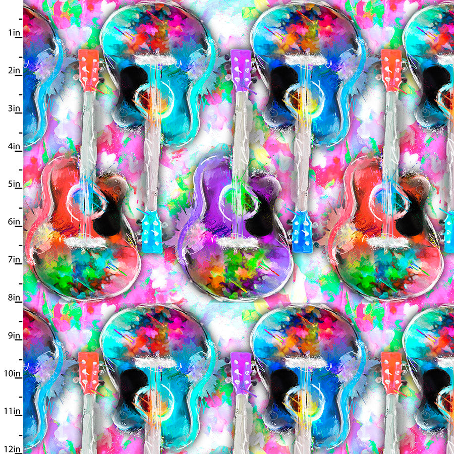Rhythm and Hues Cotton Print - Guitar