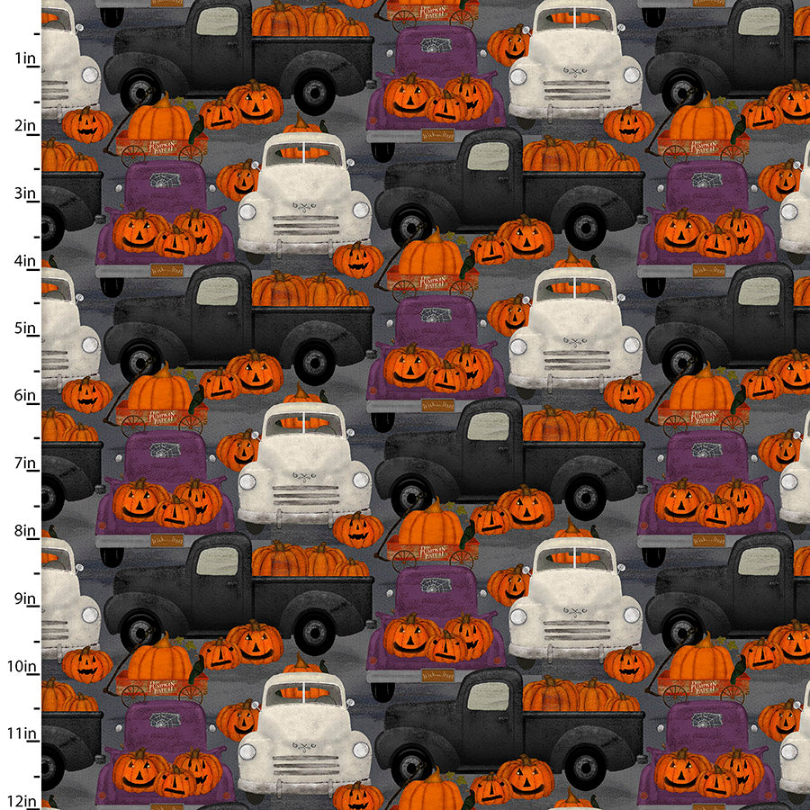 Spooky Night Cotton Print - Pumpkin Pickup