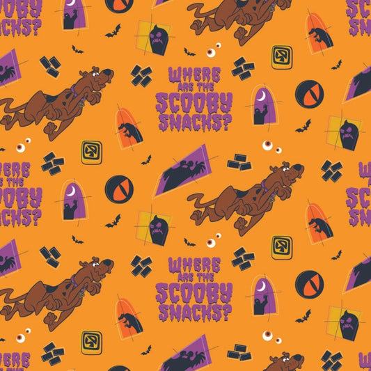 Character Halloween Cotton Print - Scooby Snacks 