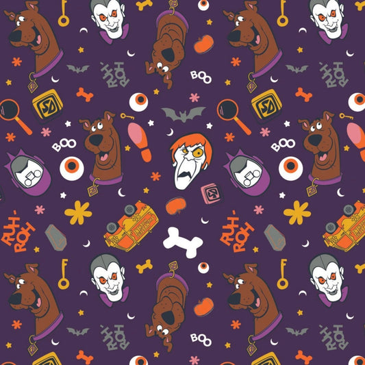 Character Halloween Cotton Print - Scooby Monster Toss