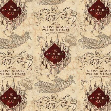 Harry Potter Cotton Jersey Print - Maraunder's Map - per half metre