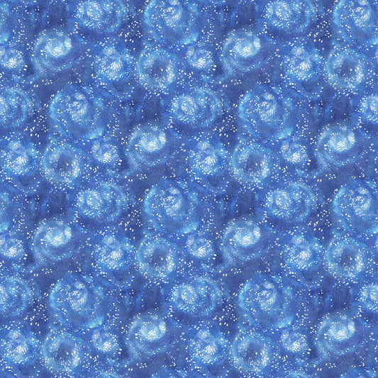 Snow Swirl Sky - Polar Frost Cotton Print Fabric - End of Bolt 100cm