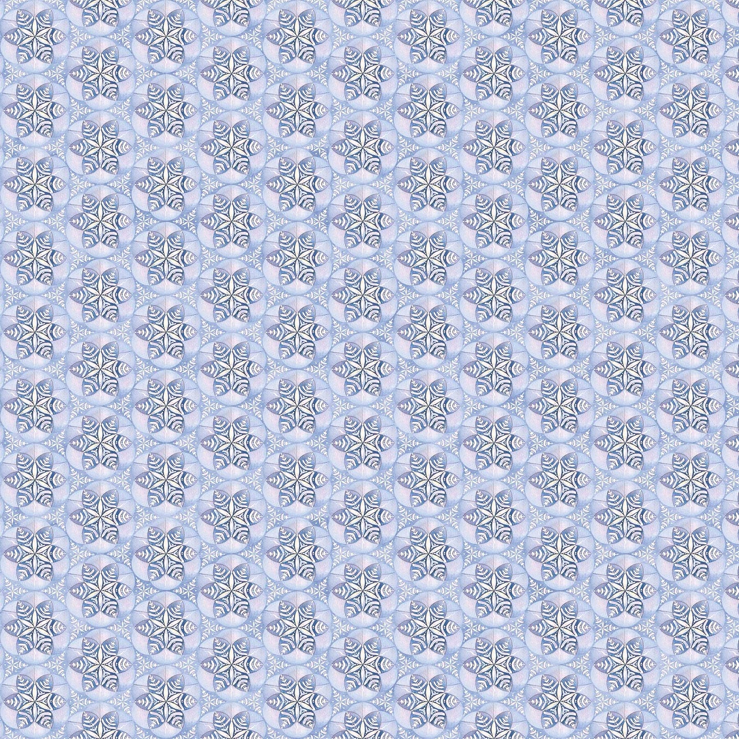 Polar Frost Cotton Print Fabric - Snowflakes - per half metre