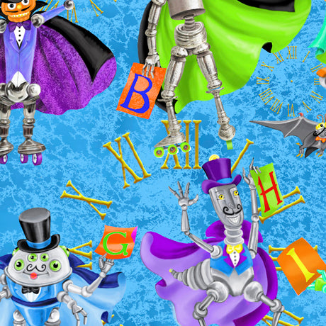 Packed Robots - Bits & Bots Cotton Print Fabric - End of Bolt 65cm