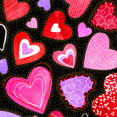 Sweethearts Cotton Print - Large Hearts 