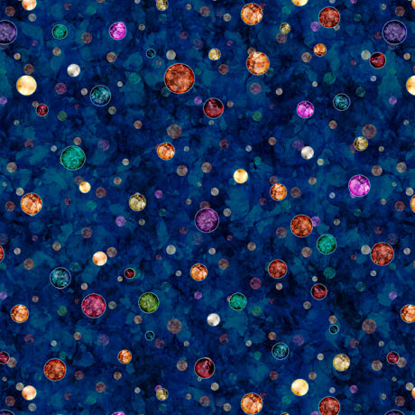 Moonshadow Cotton Print - Dot on Dark Blue - per half metre