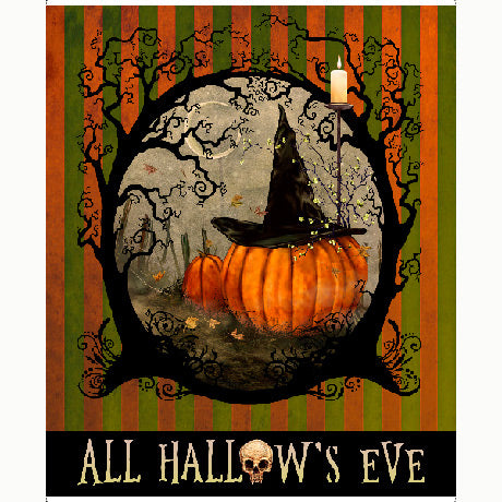 All Hallow's Eve Cotton Print - Pumpkin Panel