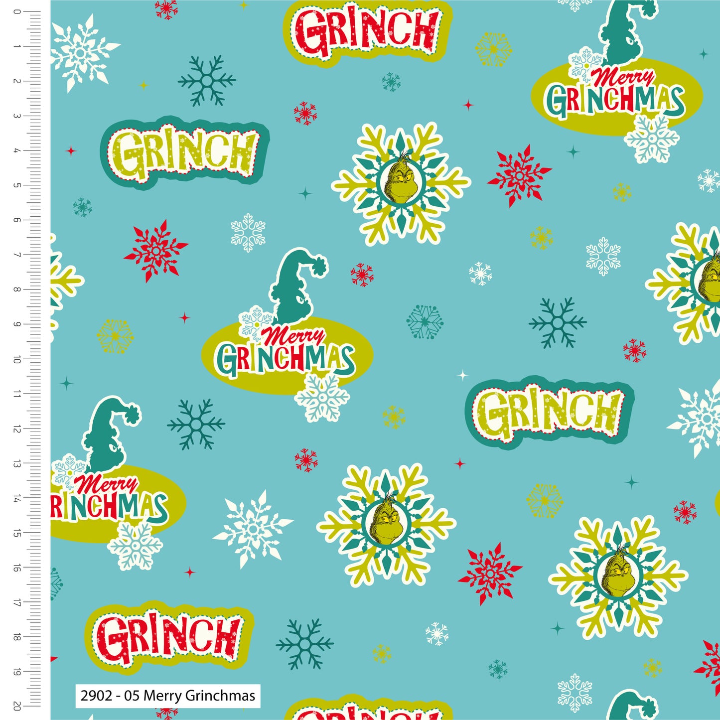 The Grinch Cotton Print - Merry Grinchmas - per half metre