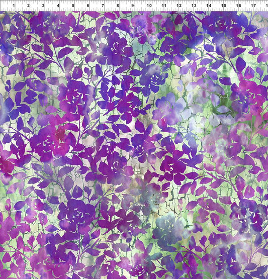 Purple Roses - Haven Cotton Print Fabric - per half metre