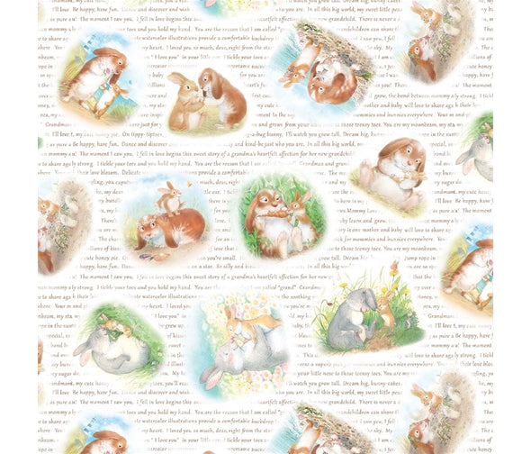 Honey Bunny Cotton Print - Cuddly Bunny 