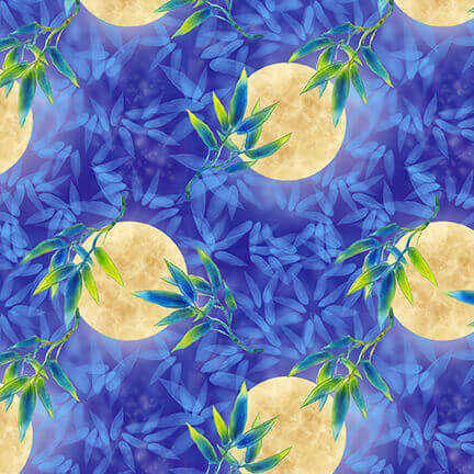 Full Moon - Panda Sanctuary Cotton Print Fabric - End of Bolt 60cm