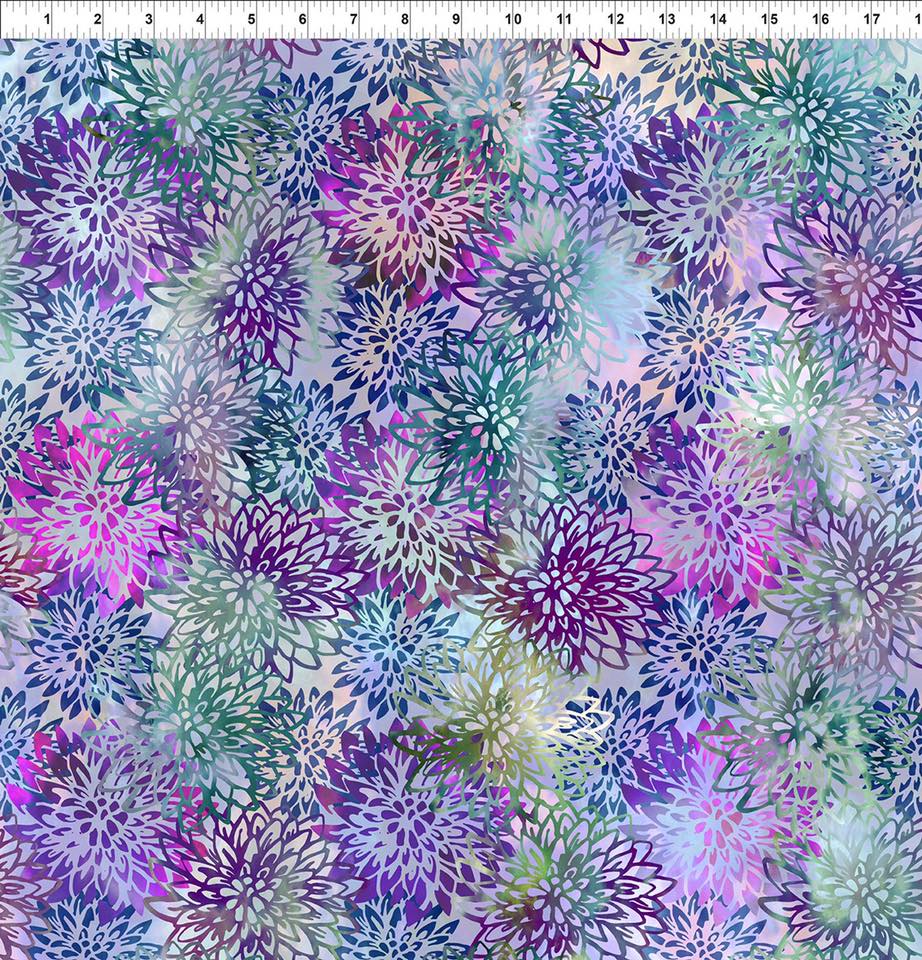 Purple Chrysanthemums - Haven Cotton Print Fabric - per half metre