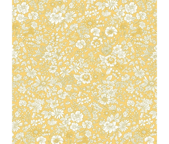 Emily Silhouette - Flower Show Sunrise Cotton Print Fabric - End of Bolt 145cm