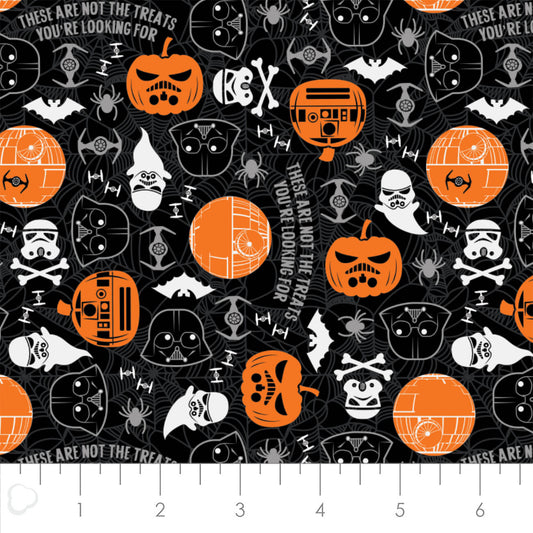 Star Wars Halloween Cotton Print - Halloween Toss in Black - Glow in the Dark