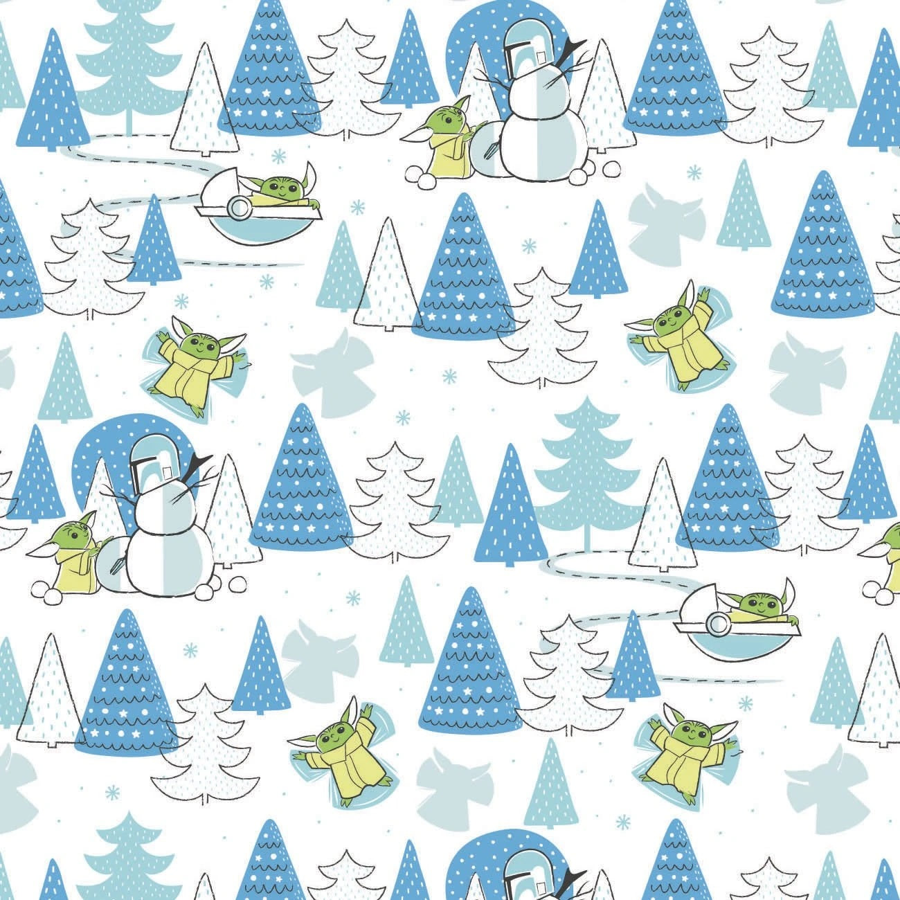 Character Winter Cotton Print - Child Snow Day