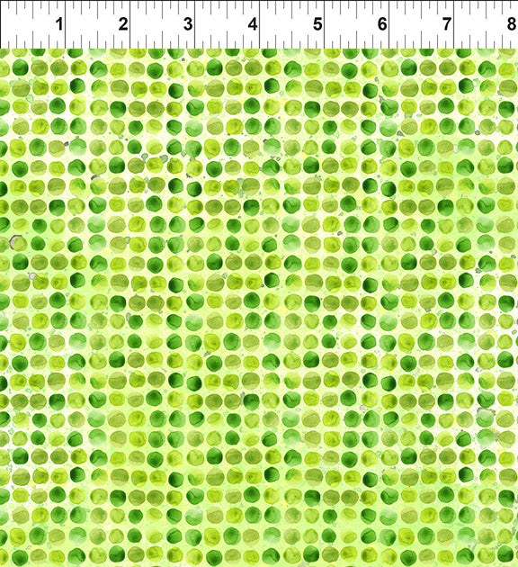 Dinosaur Friends Cotton Print Fabric - Green Dots - per half metre